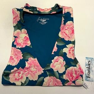 NWT Frankie’s Bikinis Harley Top Floral Print Swimming Top